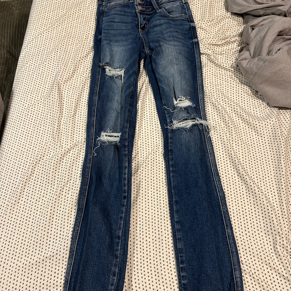 Flying Monkey- Stylish Blue Distressed Women's Bootcut Jeans